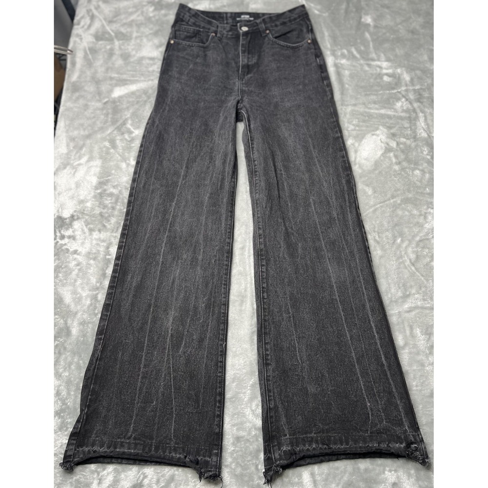 Cotton On Washed Black Wide-Leg Flare Jeans